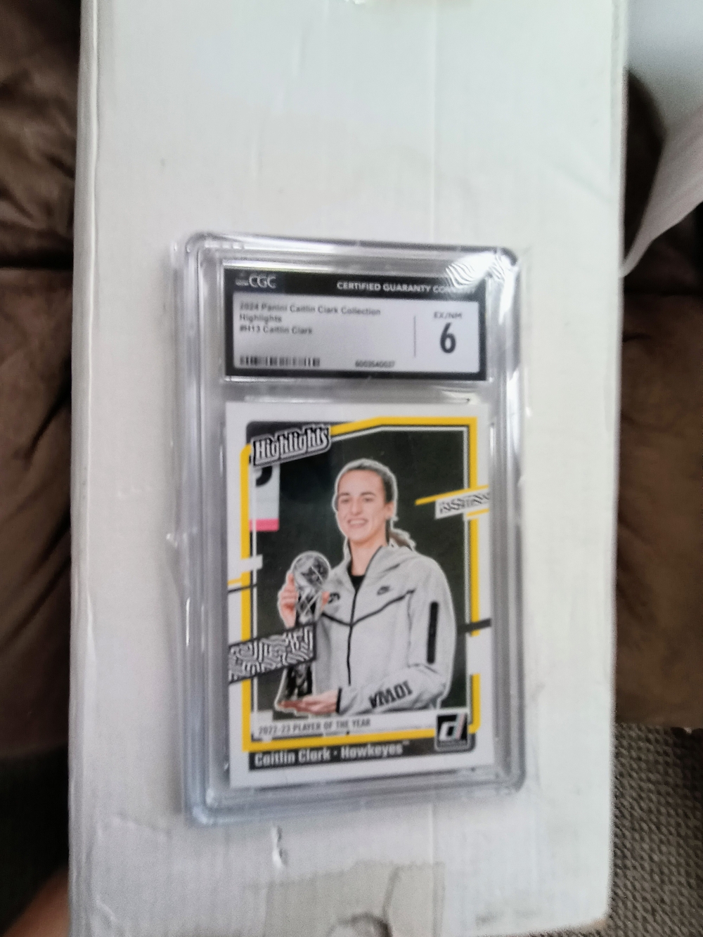Panini Yellow Black White Caitlin Clark Highlights Graded Card